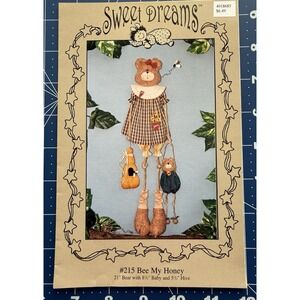 Sweet Dreams‎ Bee My Honey 21" Bear, 8.5" Baby & 5.5" Hive Craft Doll Pattern UC
